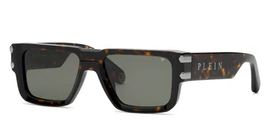 Philipp Plein Spp229 0722 Men's Sunglasses Tortoiseshell Size 56 In Burgundy