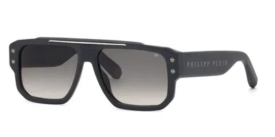 Philipp Plein Spp231 0i41 Men's Sunglasses Grey Size 58 In Gray