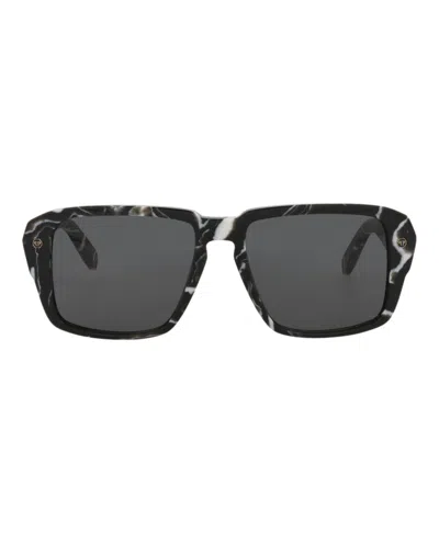 Philipp Plein Square-frame Acetate Sunglasses In Black