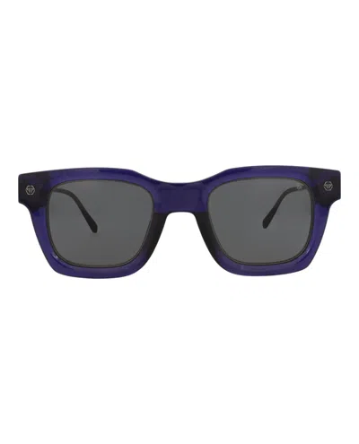 Philipp Plein Square-frame Acetate Sunglasses In Black