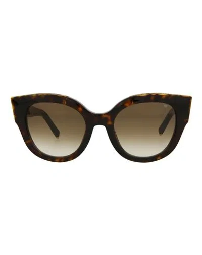 Philipp Plein Square-frame Acetate Sunglasses Woman Sunglasses Brown Size 53 Acetate