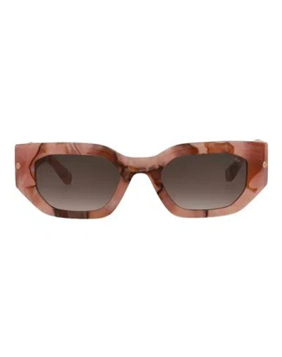Philipp Plein Square-frame Acetate Sunglasses Woman Sunglasses Pink Size 51 Acetate In Brown