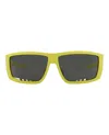 Philipp Plein Sport 64mm Oversize Rectangular Sunglasses In Yellow