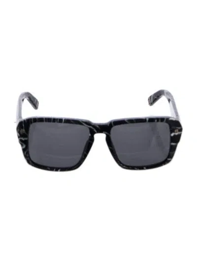 Pre-owned Philipp Plein Square Tinted Sunglasses In Black/white