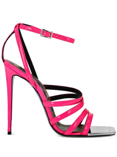Philipp Plein Patent Leather Sandals Hi-heels Women In Pink