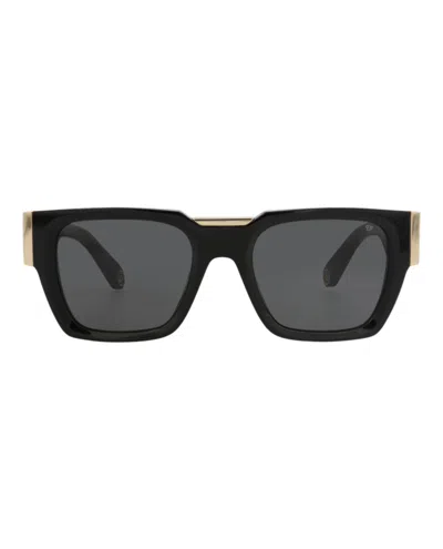 PHILIPP PLEIN SQUARE-FRAME ACETATE SUNGLASSES