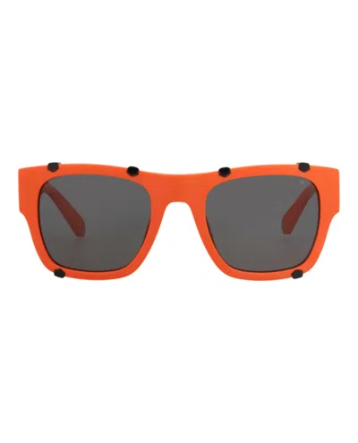 Philipp Plein Square-frame Acetate Sunglasses In Orange