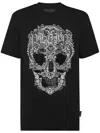 Philipp Plein T-shirt Round Neck Ss Baroque Skull In "02 Black"