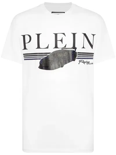 Philipp Plein Ss Cars Racing T-shirt In White