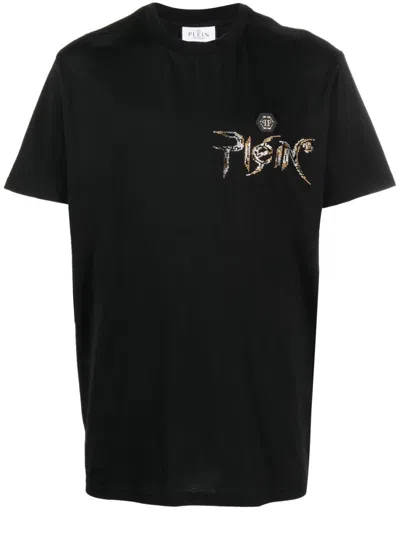 Philipp Plein Ss Chrome Round-neck T-shirt In Black