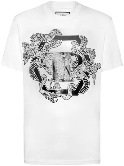 Philipp Plein Ss Dragon T-shirt In White