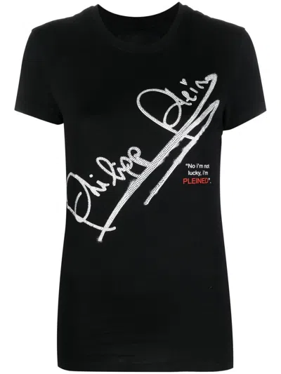 Philipp Plein Ss Signature Cotton T-shirt In Black