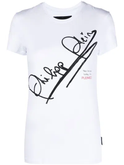 Philipp Plein Ss Signature Cotton T-shirt In White