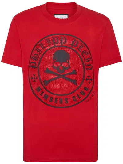 Philipp Plein Ss Skull&bones T-shirt In Red