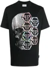 Philipp Plein Ss Skull Logo-print T-shirt In Black