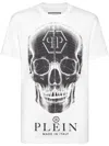 Philipp Plein Graphic Skull Print Cotton T-shirt With Iconic Design And Luxurious Feel In White