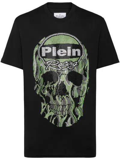 Philipp Plein Ss Strass Skull T-shirt In Black