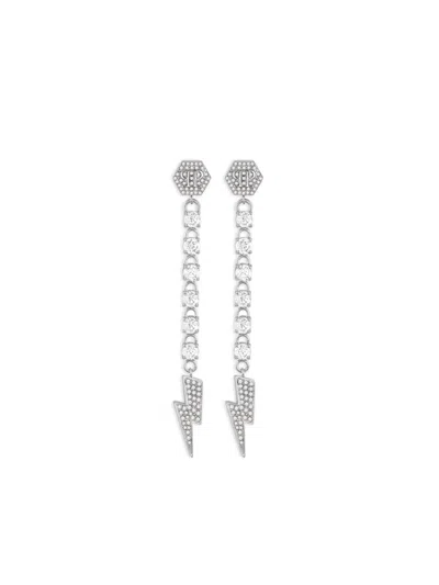 Philipp Plein Stainless-steel Earrings In Silver