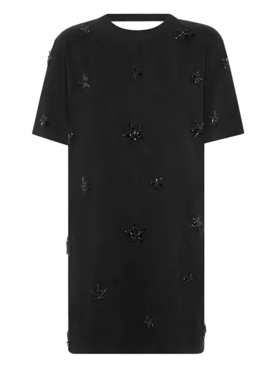 Philipp Plein Star-embellished Mini Dress In Black