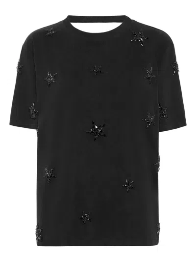 Philipp Plein Star-embellished T-shirt In Black
