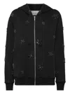 Philipp Plein Star-embellished Zip-up Hoodie In Black