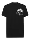 Philipp Plein Crewneck T-shirt With Front Print And Logo Patch In Black