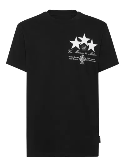 Philipp Plein Crew Neck Graphic Print Short Sleeves T-shirt In Multi