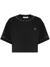 Philipp Plein Star-stud Cropped T-shirt In Black