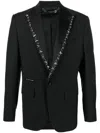 Philipp Plein Star Stud-embellished Single-breasted Blazer In Black