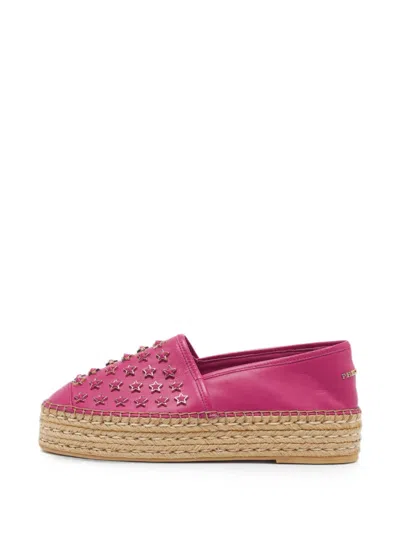 Pre-owned Philipp Plein Star-studded Platform Espadrilles In Pink