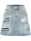Philipp Plein Stones Cars Racing Skirt In Blue