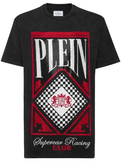 Philipp Plein Stones Racing Club T-shirt In Schwarz