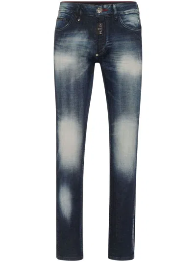 Philipp Plein Stonewashed Denim In Blue