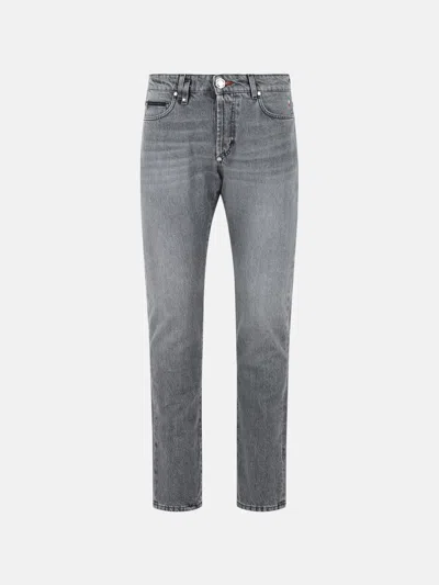 Philipp Plein Straight Leg Cotton Jeans Five Pockets In Burgundy
