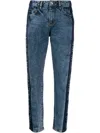 Philipp Plein Straight Jeans With Distinctive Dark Side Stripe And Bold Branding In Blue