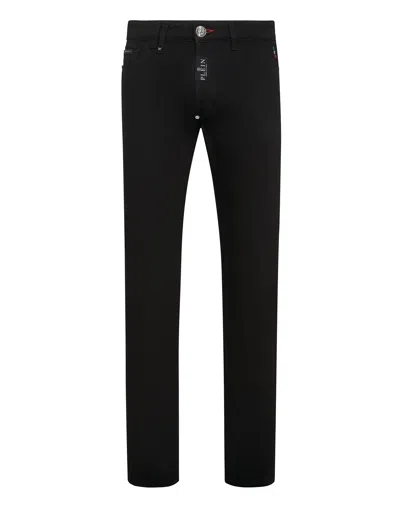 Philipp Plein Straight Supreme Fit Jeans Basic In Black