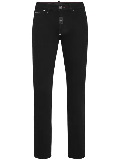 Philipp Plein Mid-rise Straight-leg Jeans In Black