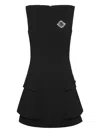 Philipp Plein Strapless Structured Dress In Black