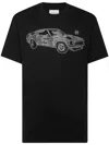 Philipp Plein Car Crew Neck Graphic Print Short Sleeves In Black