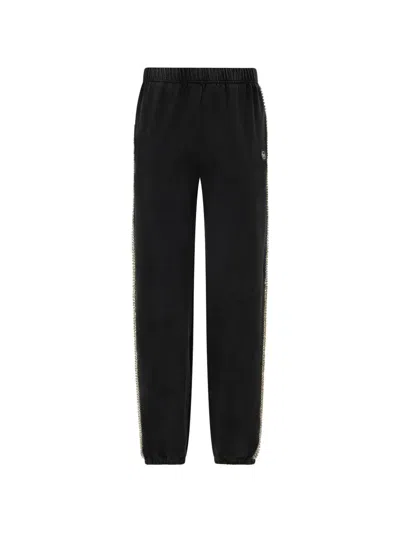 Philipp Plein Strass Cotton Joggers In Black