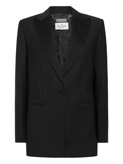 Philipp Plein Strass-face Blazer In Black