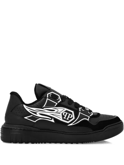 Philipp Plein Strass Hexagon Sneakers In Black