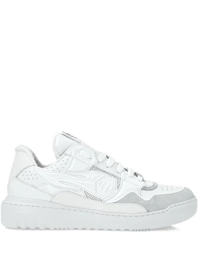 Philipp Plein Strass Hexagon Sneakers In White