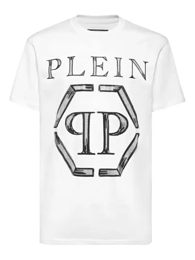 Philipp Plein Strass Hexagon T-shirt In White