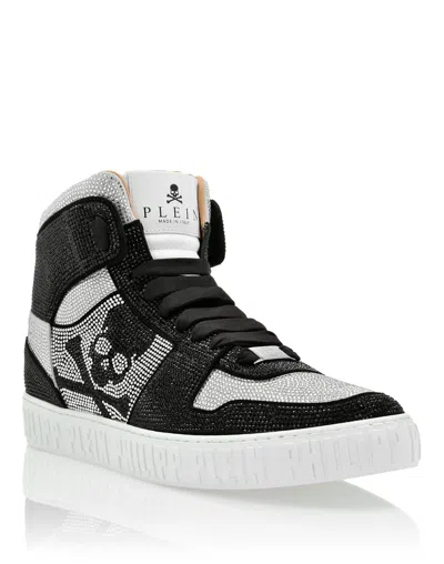 Philipp Plein Hi-top Sneakers Notorious Crystal Skull With Crystals In Multi