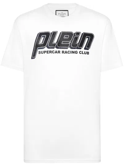 Philipp Plein Strass Racing Club T-shirt In White