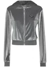 Philipp Plein Crystal Signature Hoodie In Grey