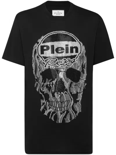Philipp Plein Strass Skull T-shirt In Black