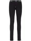 Philipp Plein Strass Stretch-denim Leggings In Black
