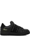 Philipp Plein Strass Studs Leather Sneakers
